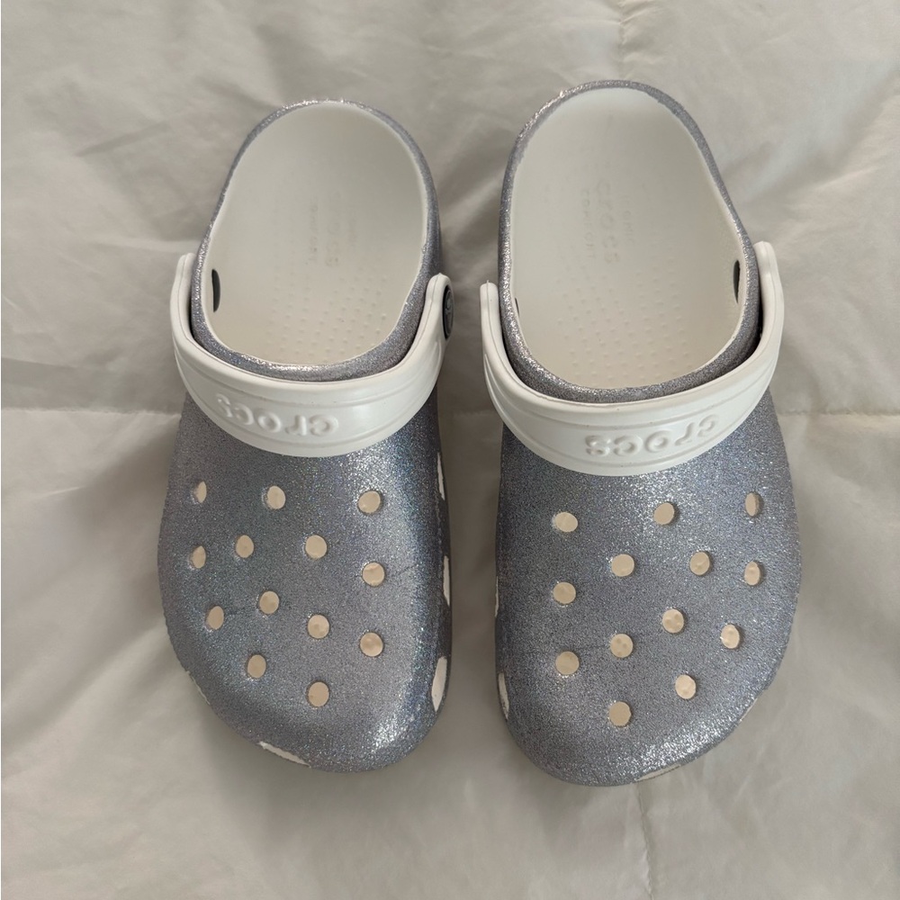 CROCS Kids Glittery Gray Water Shoes